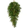 Wreaths-Kirkland's Home Cashmere Pine Clear Led Lit Teardrop Swag Green