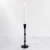 Candle Holders-Kirkland's Home Cast Iron Notched Taper Candlestick, 11 In. Black