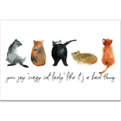 Wall Quotes & Signs-Kirkland's Home Cat Lady Canvas Art Print, 18X12 In. Black/White