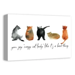 Wall Quotes & Signs-Kirkland's Home Cat Lady Canvas Art Print, 18X12 In. Black/White
