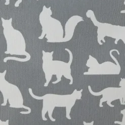 Baskets & Boxes-Kirkland's Home Cats Meow Round Storage Bin, 15 In. Gray