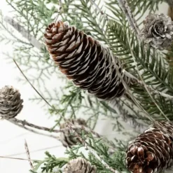 Wreaths-Kirkland's Home Cedar And Pinecone Branches Winter Wreath Green/Brown/Gray