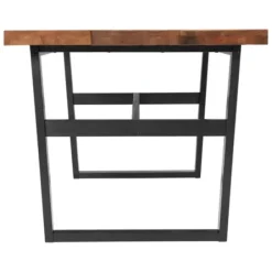 Dining Tables-Kirkland's Home Cedar Wood And Black Metal Dining Table Brown