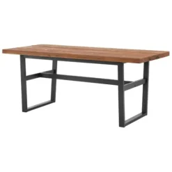 Dining Tables-Kirkland's Home Cedar Wood And Metal Industrial 5-Pc. Dining Set Brown/Black