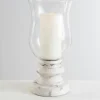 Candle Holders-Kirkland's Home Cement Pedestal Base Hurricane White
