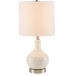 Table Lamps-Kirkland's Home Ceramic Embossed Table Lamp White