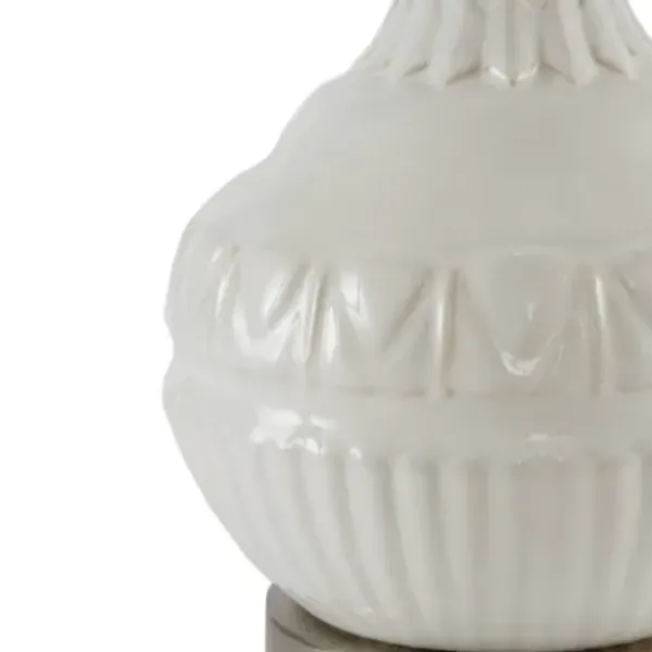 Table Lamps-Kirkland's Home Ceramic Embossed Table Lamp White