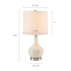 Table Lamps-Kirkland's Home Ceramic Embossed Table Lamp White