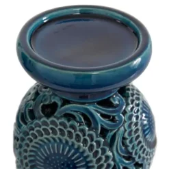 Candle Holders-Kirkland's Home Ceramic Tiered Base Candle Holders, Set Of 2 Blue