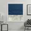 Curtains & Drapes-Kirkland's Home Chambray Blackout Roman Shade, 31 In. Blue