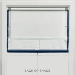 Curtains & Drapes-Kirkland's Home Chambray Blackout Roman Shade, 31 In. Blue