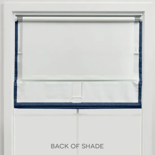Curtains & Drapes-Kirkland's Home Chambray Blackout Roman Shade, 31 In. Blue