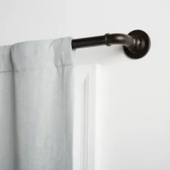 Curtains & Drapes-Kirkland's Home Chambray Blackout Roman Shade, 34 In. Blue