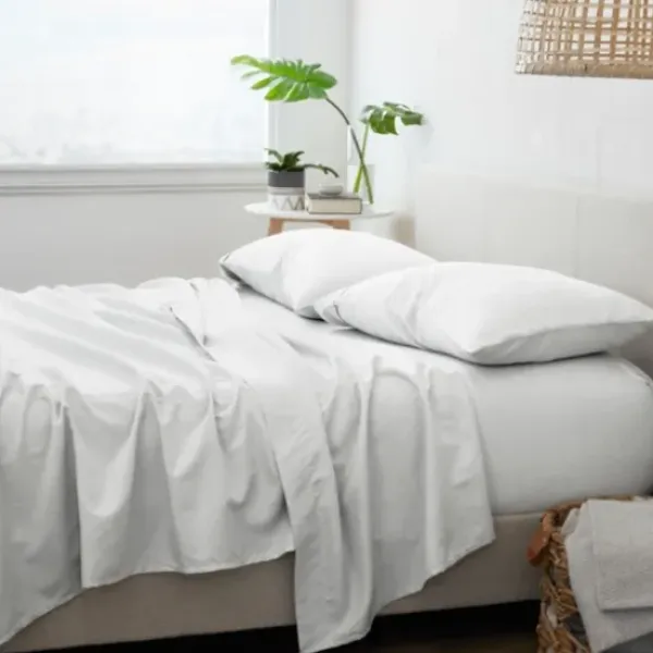 Bed Sheets-Kirkland's Home Chambray 4-Pc. California King Sheet Set White