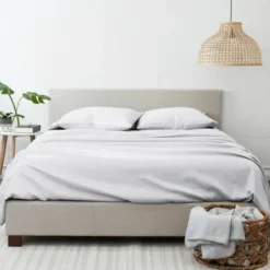 Bed Sheets-Kirkland's Home Chambray 4-Pc. Full Bed Sheet Set White