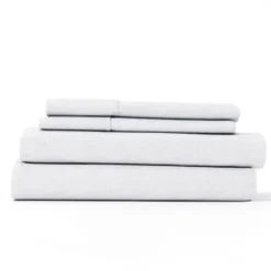 Bed Sheets-Kirkland's Home Chambray 4-Pc. Full Bed Sheet Set White