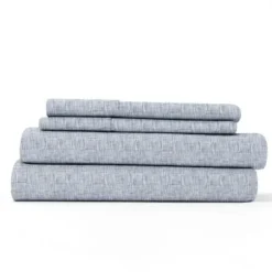 Bed Sheets-Kirkland's Home Chambray 3-Pc. Twin Sheet Set Blue
