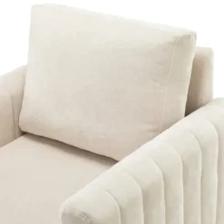 Accent Chairs-Kirkland's Home Channel Tufted Velvet Club Accent Chair Ivory