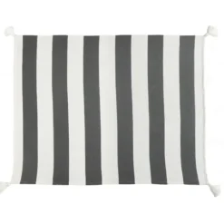 Blankets & Throws-Kirkland's Home Charcoal And White Striped Cotton Throw Gray/White