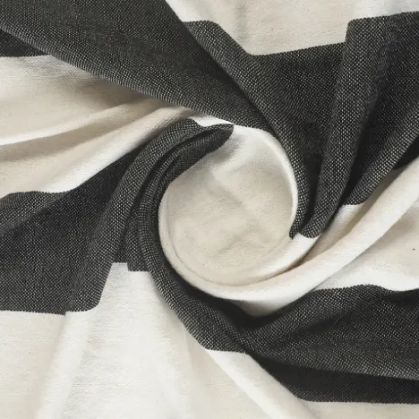Blankets & Throws-Kirkland's Home Charcoal And White Striped Cotton Throw Gray/White