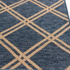 Outdoor Rugs-Kirkland's Home Charcoal Embellished Outdoor Area Rug, 5X8 Gray