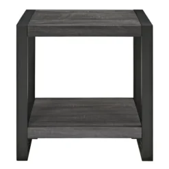 Accent & End Tables-Kirkland's Home Charcoal Industrial Metal And Wood Accent Table Gray