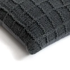 Pillows-Kirkland's Home Charcoal Knit Cotton Pillow Gray