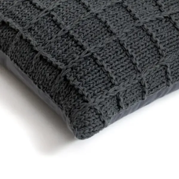 Pillows-Kirkland's Home Charcoal Knit Cotton Pillow Gray