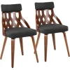 Dining Chairs-Kirkland's Home Charcoal Lattice Back 2-Pc. Dining Chair Set Gray