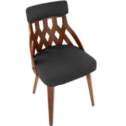 Dining Chairs-Kirkland's Home Charcoal Lattice Back 2-Pc. Dining Chair Set Gray