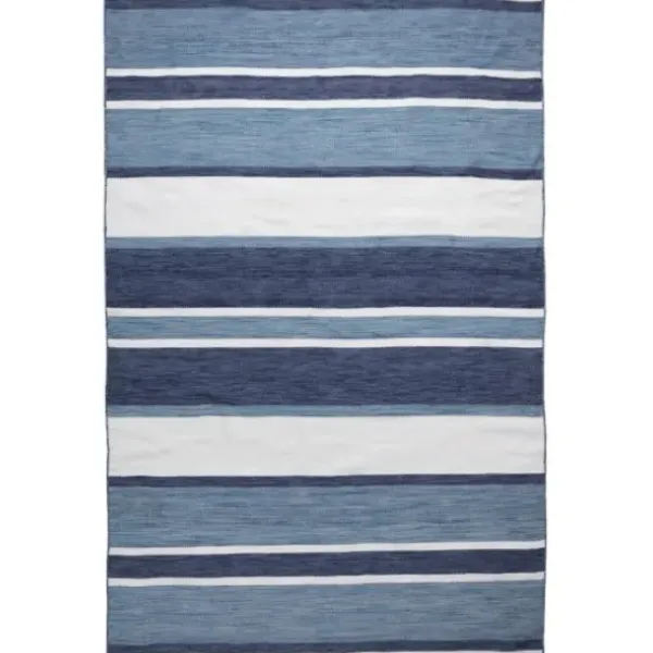 Outdoor Rugs-Kirkland's Home Charcoal Linear Macy Indoor/Outdoor Area Rug, 7X9 Black