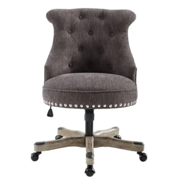 Office Furniture-Kirkland's Home Charcoal Miller Tufted Office Chair Gray