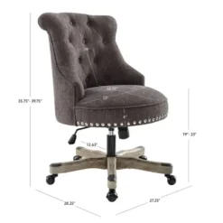 Office Furniture-Kirkland's Home Charcoal Miller Tufted Office Chair Gray