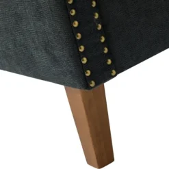 Accent Chairs-Kirkland's Home Charcoal Nailhead Trim Armchair Gray