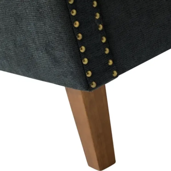 Accent Chairs-Kirkland's Home Charcoal Nailhead Trim Armchair Gray