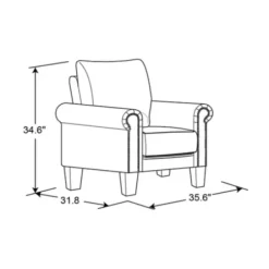 Accent Chairs-Kirkland's Home Charcoal Rolled Arms Upholstered Accent Chair Black