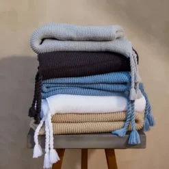 Blankets & Throws-Kirkland's Home Charcoal Spring Knit Throw Blanket Gray