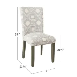 Dining Chairs-Kirkland's Home Charcoal Square Highback Dining Chairs, Set Of 2 Gray/Ivory
