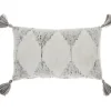 Pillows-Kirkland's Home Charcoal Stripe Diamond Tassels Lumbar Pillow Gray