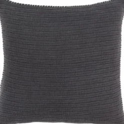 Pillows-Kirkland's Home Charcoal Subtle Striped Oversized Pillow Gray