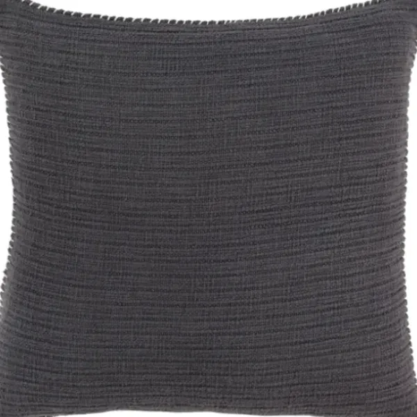 Pillows-Kirkland's Home Charcoal Subtle Striped Oversized Pillow Gray