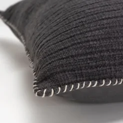 Pillows-Kirkland's Home Charcoal Subtle Striped Oversized Pillow Gray
