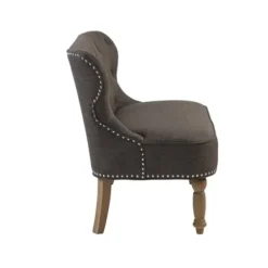 Sofas & Loveseats-Kirkland's Home Charcoal Tufted Upholstered Settee Gray