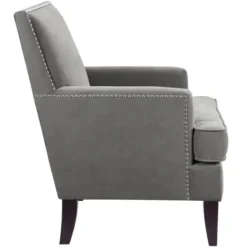 Accent Chairs-Kirkland's Home Charlie Track Arm Club Accent Chair Gray