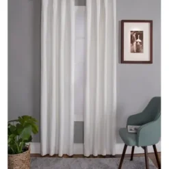 Curtains & Drapes-Kirkland's Home Chateau Stripe Curtain Panel Set, 96 In. Black