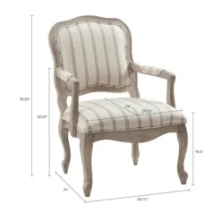 Accent Chairs-Kirkland's Home Chaucer Stripe Accent Chair Tan