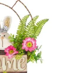 Wreaths-Kirkland's Home Cheerful Bunny Welcome Easter Wreath White/Green/Pink