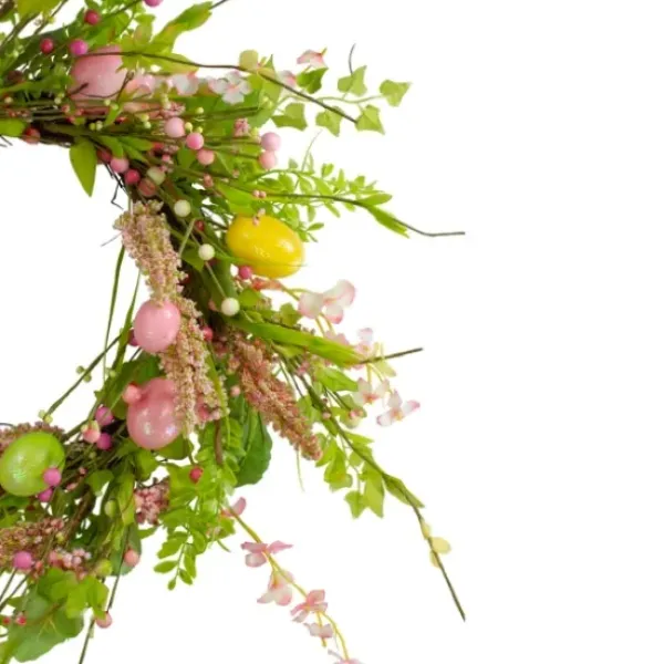 Wreaths-Kirkland's Home Cheerful Colored Eggs Easter Wreath Yellow/Green/Pink