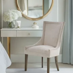 Dining Chairs-Kirkland's Home Chenille Curved Back Dining Chairs, Set Of 2 Ivory