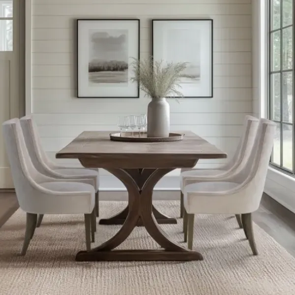 Dining Chairs-Kirkland's Home Chenille Curved Back Dining Chairs, Set Of 2 Ivory